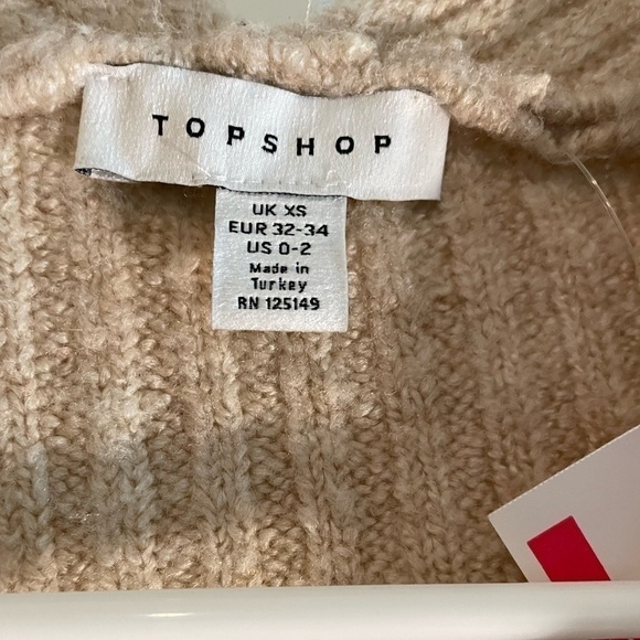 topshop  oversized tan open front sweater - Picture 9 of 10